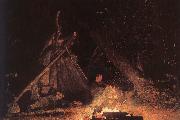 Winslow Homer Campfire Sweden oil painting artist